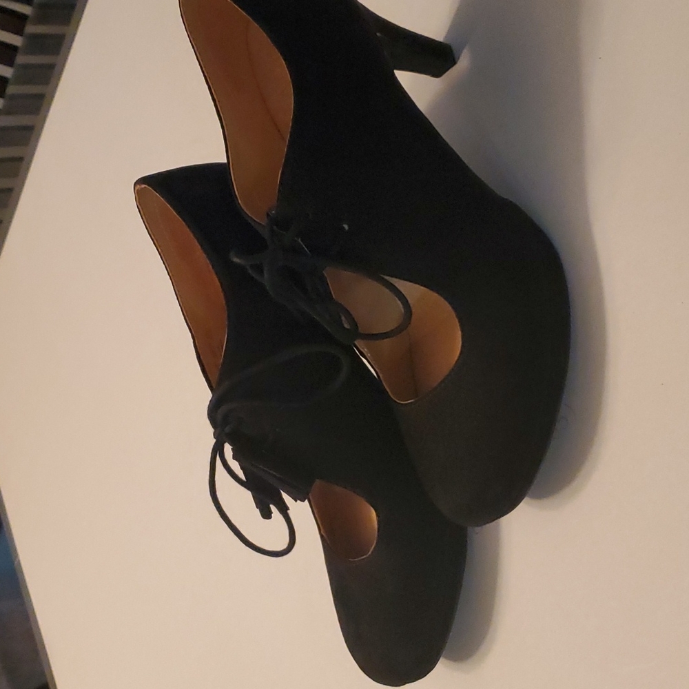 Black Suede Mary Jane Heels